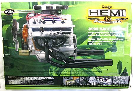 Testors 1/4 Dodge Race Only 426 Hemi Visible Motorized Engine plastic model kit